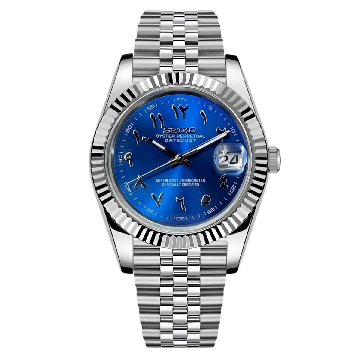 Datejust Mod "Blue Arabic" Watch - Somerville Watch Co.