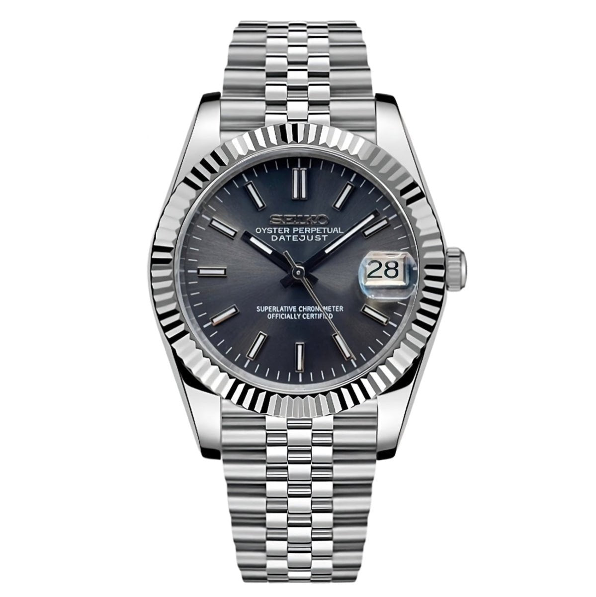 Datejust Mod "Rhodium" Watch - Somerville Watch Co.