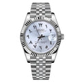Datejust Mod "Silver Arabic" Watch - Somerville Watch Co.