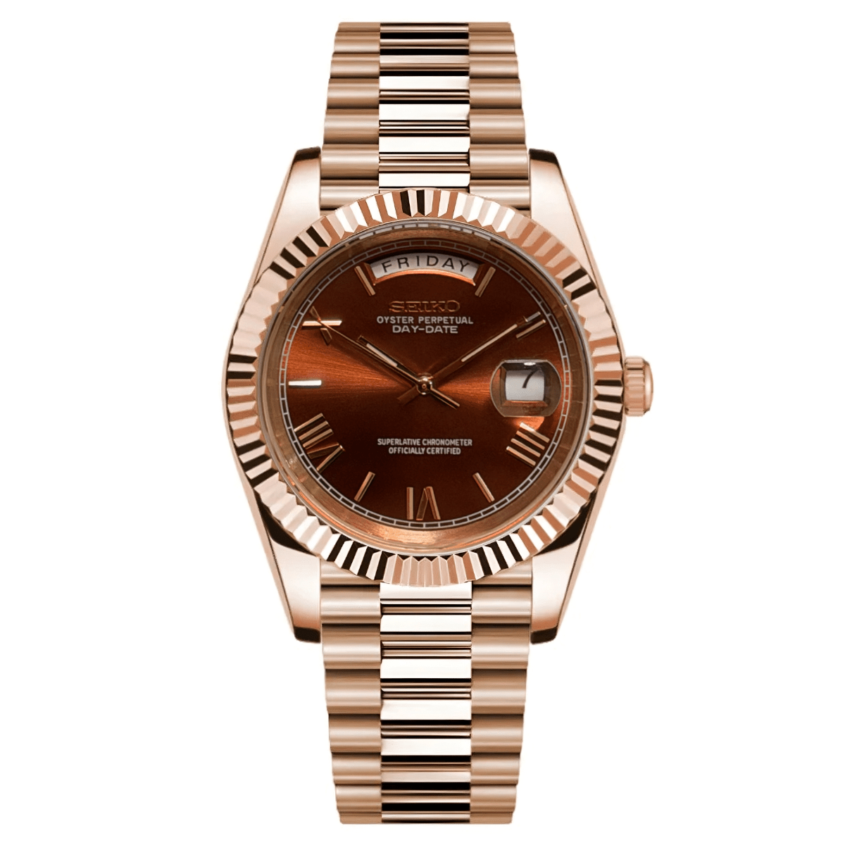 Day - Date Mod "Chocolate Roman" Watch - Somerville Watch Co.