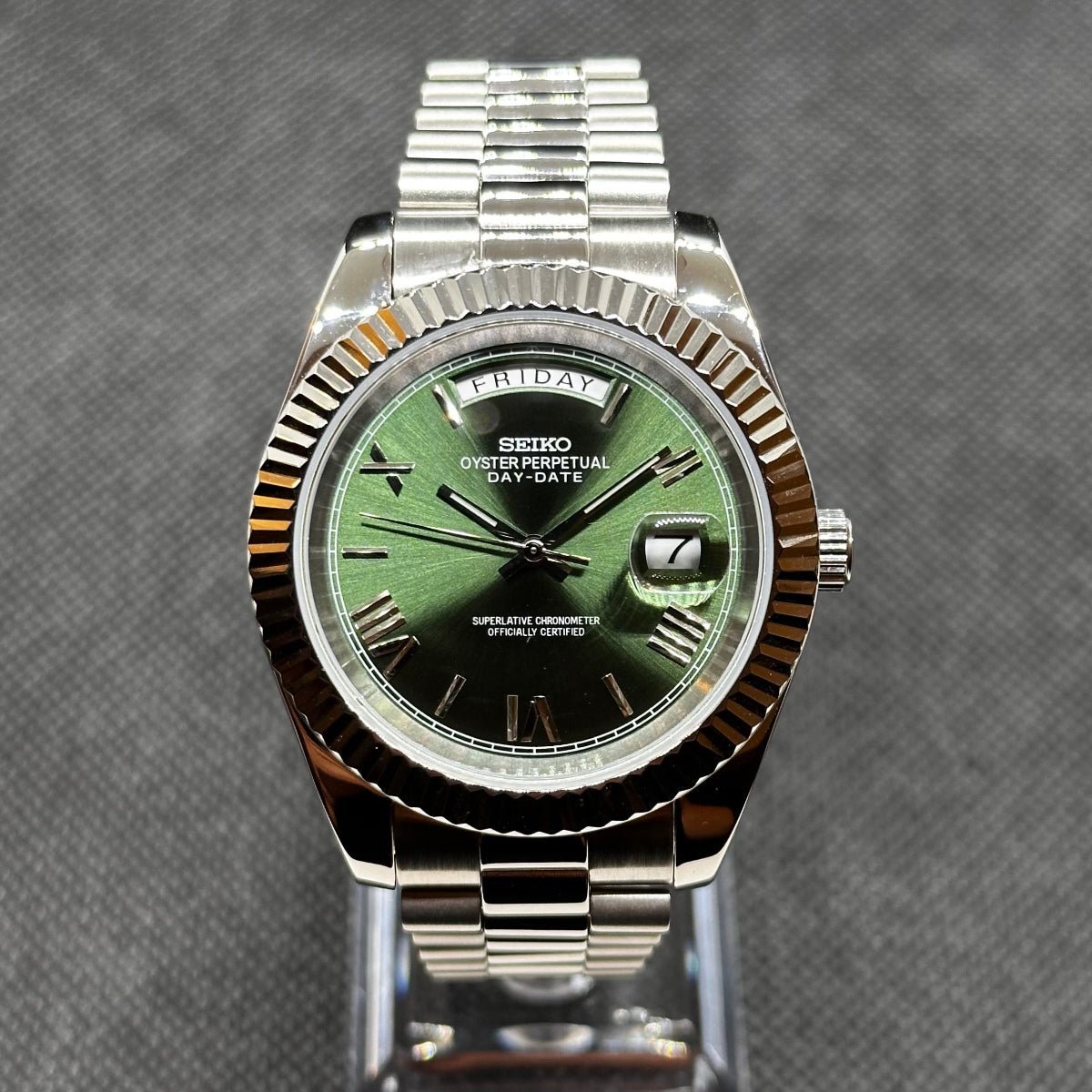 Day - Date Mod "Green Roman" Watch - Somerville Watch Co.