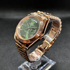 Day - Date Mod "Rose Gold/Green" Watch - Somerville Watch Co.