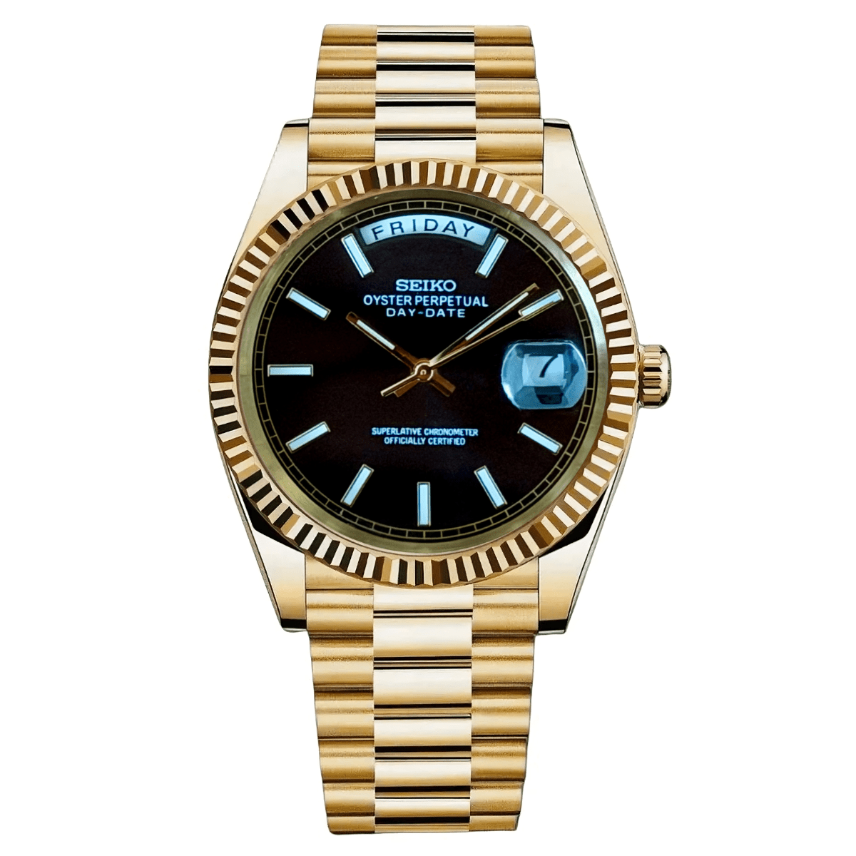 Day - Date Mod "Yellow Gold/Black" Watch - Somerville Watch Co.