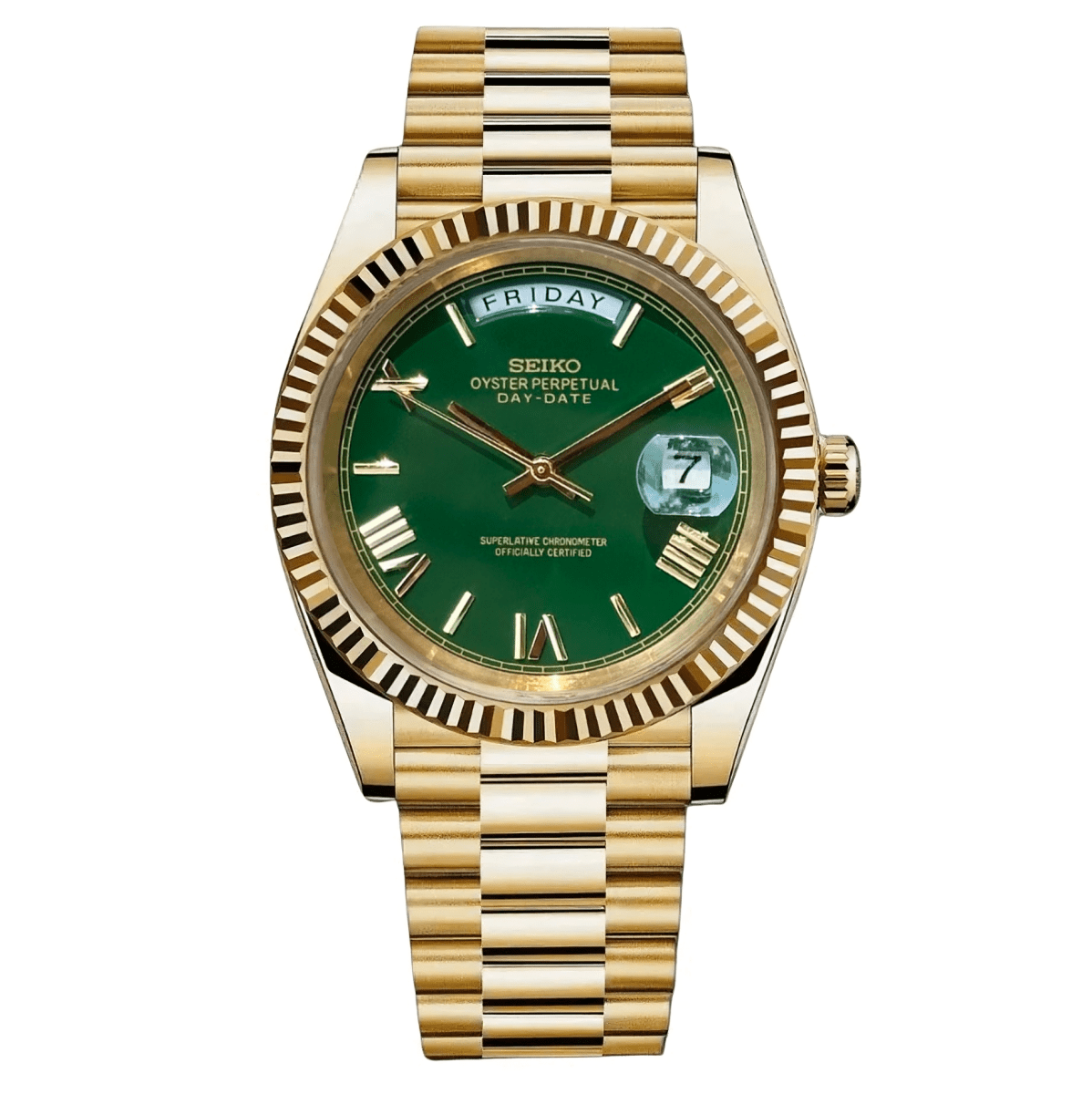 Day - Date Mod "Yellow Gold/Green" Watch - Somerville Watch Company