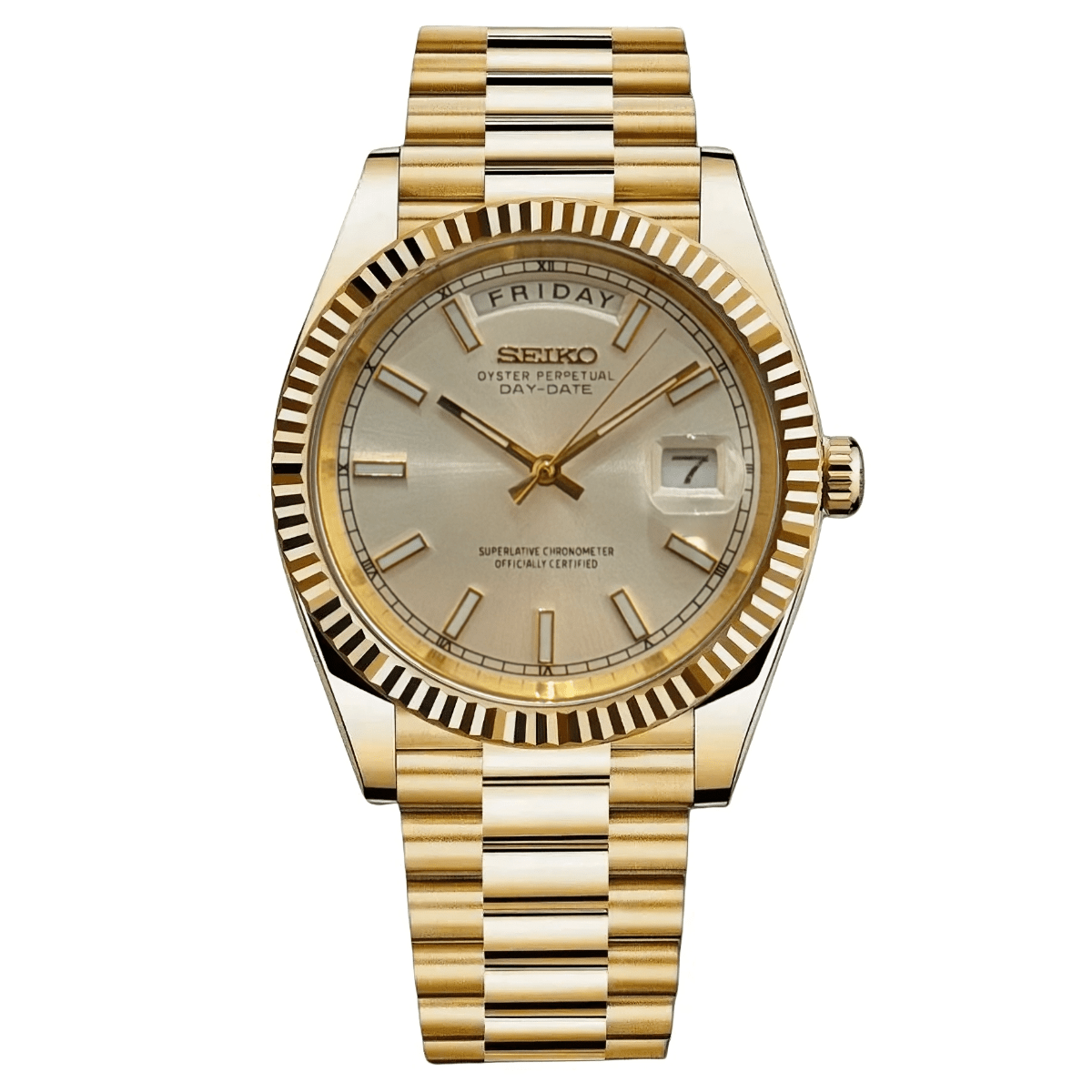 Day - Date Mod "Yellow Gold/White" Watch - Somerville Watch Co.