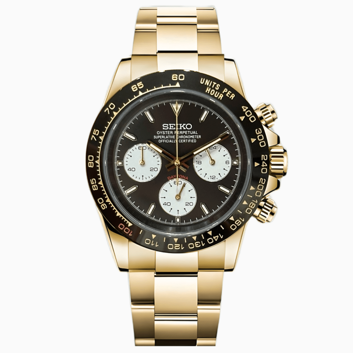 Daytona Mod "Le Mans" Yellow Gold Chronograph Watch - Somerville Watch Co.