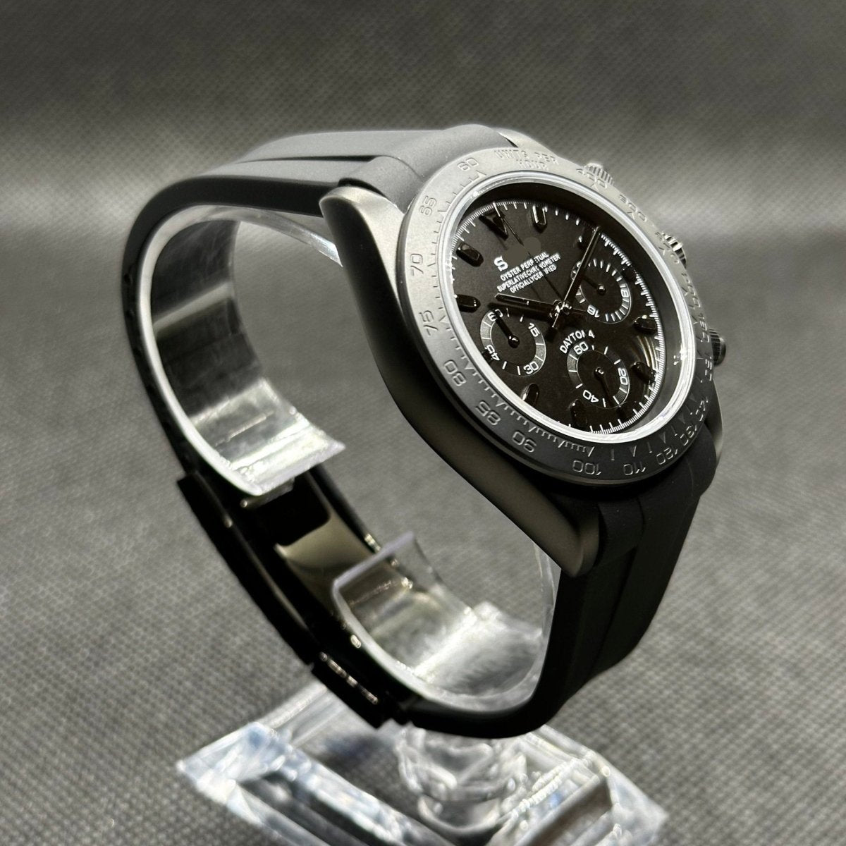 Daytona Mod "Matte Black" Chronograph Watch - Somerville Watch Company