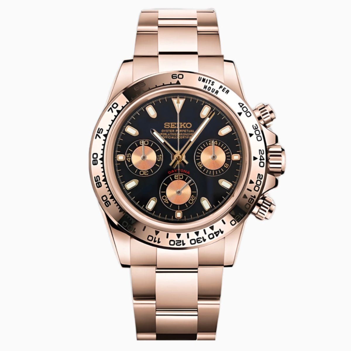 Daytona Mod "Rose Gold” Chronograph Watch - Somerville Watch Co.