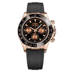 Daytona Mod "Rose Gold/Flex” Chronograph Watch - Somerville Watch Company