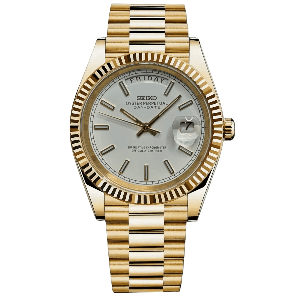 Dual-Date Mod "Yellow Gold/White" Watch - Somerville Watch Co.