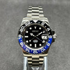 GMT Mod "Batman" Watch (Metallic Logo) - Somerville Watch Co.