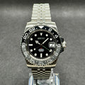 GMT Mod "Bruce Wayne" Watch (Metallic Logo) - Somerville Watch Company