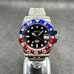 GMT Mod "Pepsi" Watch (Metallic Logo) - Somerville Watch Company
