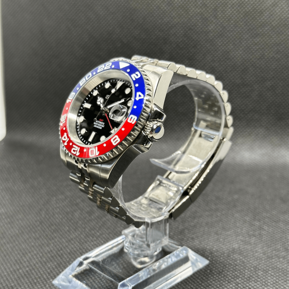 GMT Mod "Pepsi" Watch (Metallic Logo) - Somerville Watch Company