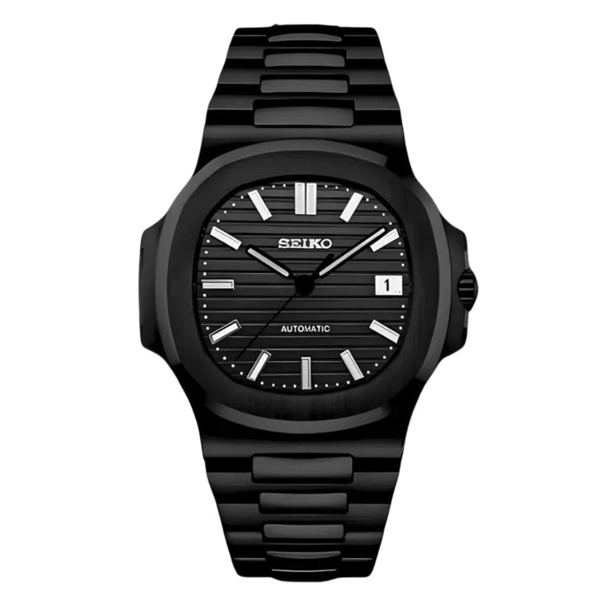 Nautilus Mod "Black/Black" Watch - Somerville Watch Co.