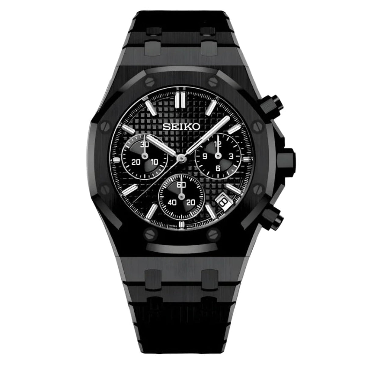 Octa Chronograph Mod "Black/Black" Watch - Somerville Watch Co.
