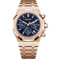 Octa Chronograph Mod "Rose Gold/Blue" Watch - Somerville Watch Co.