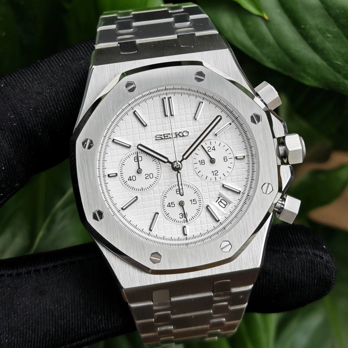 Octa Chronograph Mod "White" Watch - Somerville Watch Company