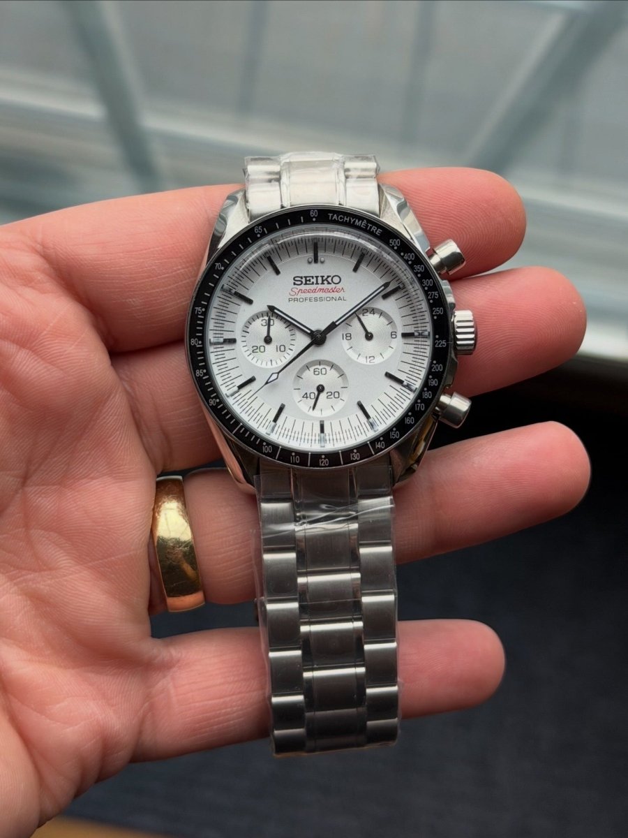 Speedmaster Mod "White" Chronograph Watch - Somerville Watch Co.