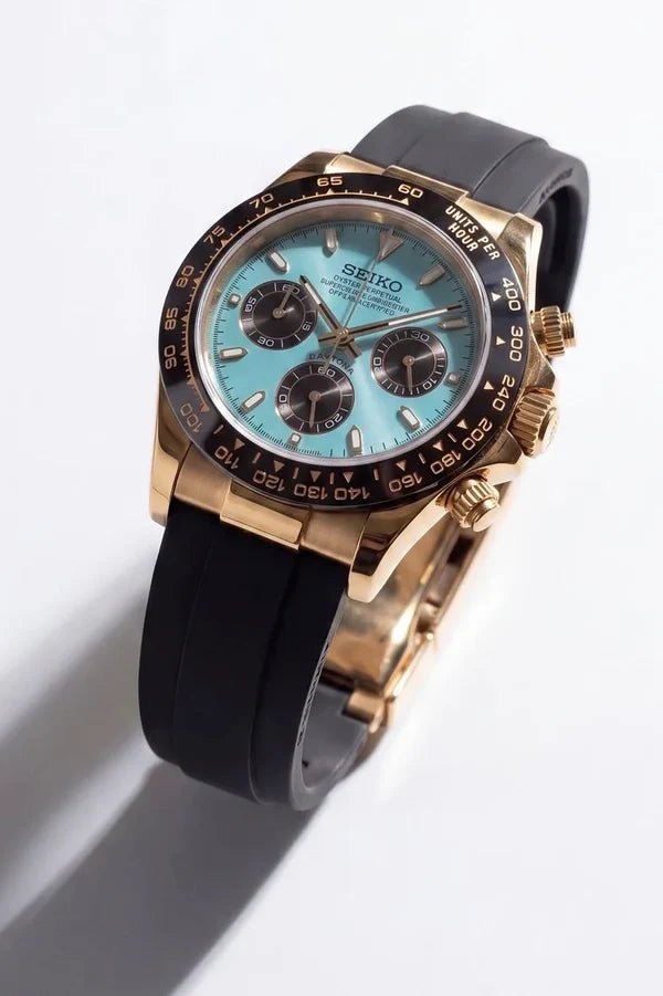 Speedway Mod "Tiffany Gold/Flex" Chronograph Watch - Somerville Watch Co.